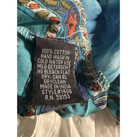 Chaudry KC Dress Women Small Colorful Floral Maxi Smocked Beach Hippie Boho New - Picture 5 of 9